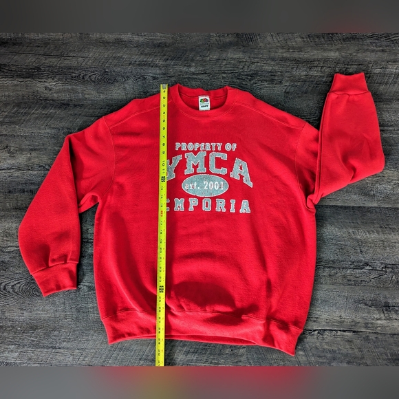 Vintage Property Of YMCA Emporia Single Stitch Red Pullover Sweatshirt USA Sz XL - Picture 7 of 8